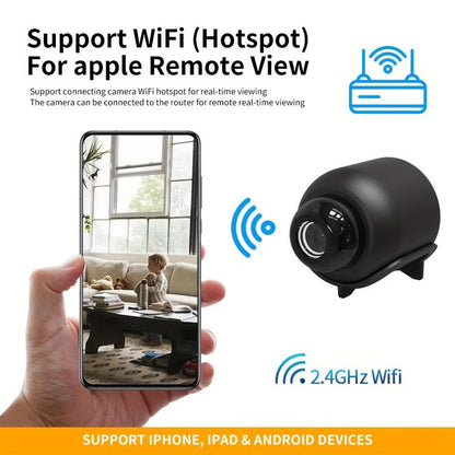 1Pc, Wireless Security Camera, 2.4Ghz Small Wifi Pet/Office/Home/Factory Security Camera, Remote Home Watching, Home Anytime, Anywhere, Wide Angle Range Electric Home Security IP Camera (Product without Memory Card)